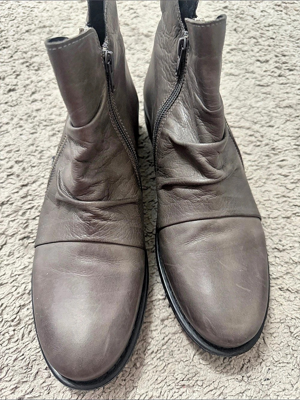 Mix Mooz Logic Double Zip Bootie Leather Boots EU 40 Wide